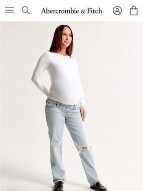 Abercrombie & Fitch Light Blue Boyfriend Jeans with Knee Rip